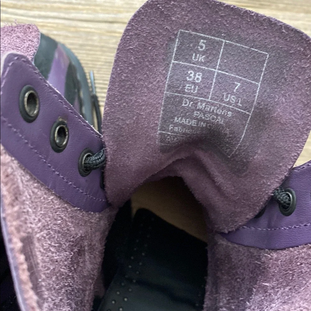 Dr. Marten Purple/Black Zebra Striped Pascal Boots. Size 7 (EU38). - Picture 7 of 10